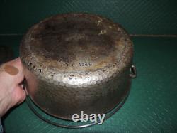 Vintage Wagner Ware H. S. 1268 No. 8 Hammered Nickel Plated Cast Iron Dutch Oven