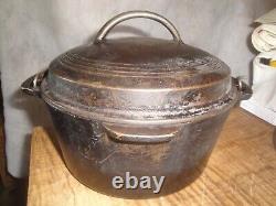 Vintage Wagner Ware Sidney -0- #1266 Small Size #6 Dutch Oven Art Deco Drip Lid