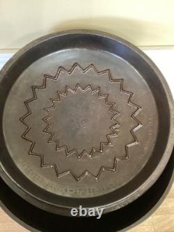Vintage Wagner Ware Sidney-0-No. 8 Cast Iron Camp Dutch Oven 1920s Starburst Lid