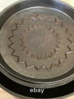 Vintage Wagner Ware Sidney-0-No. 8 Cast Iron Camp Dutch Oven 1920s Starburst Lid