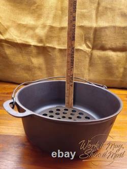Vollrath #8 Vintage Restored Cast Iron Dutch Oven 3-Piece (Base, Trivet, Lid)