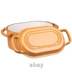 Vorringard Oval Dutch Oven Pot Lid Enamel Coating Cast Iron Bread Pans For