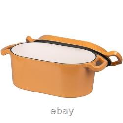 Vorringard Oval Dutch Oven Pot Lid Enamel Coating Cast Iron Bread Pans For