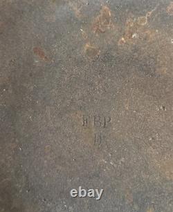 Vtg Cast Iron Dutch Oven Bean Pot With Lid Marked FBP D Inside Lid Handle Antiqu