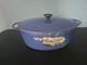 Vtg Cousance / Le Creuset France Blue Enameled Cast Iron Dutch Oven #28 Withlid