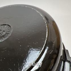 Vtg Cousances #29 Black Enameled Cast Iron Dutch Oven France Le Creuset (Read)