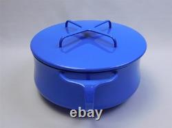 Vtg Dansk Blue Enamel 8 Qt IHQ Dutch Oven Pan with Lid Kobenstyle France 11.5