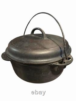 Vtg Griswold No 8 Dutch Oven Self Basting Lid Sits Flat