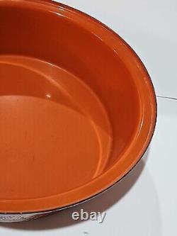 Vtg Hanova of Pasadena Enamel Pot Lid Dutch Oven Orange Lava Splatter 13 WOW