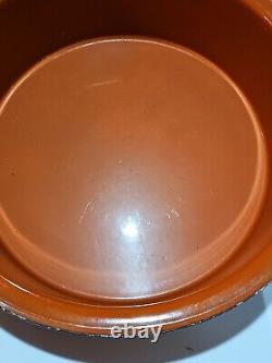 Vtg Hanova of Pasadena Enamel Pot Lid Dutch Oven Orange Lava Splatter 13 WOW