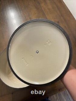 Vtg Le Creuset #26 5.5qt Cobalt Blue Enamel Cast Iron Covered Dutch Oven France