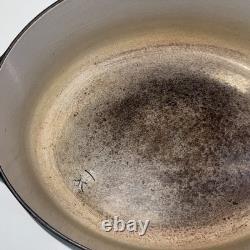 Vtg Le Creuset Enameled Cast Iron Oval Dutch Oven Blue With Lid Pre Owned