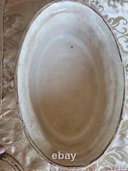 Vtg Made-in Stoneware Dutch Oven & LID France Handpainted Floral Design Brown 4