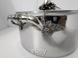 Vtg Ruffoni Opus Prima 6 qt Hammered SS stock Pot Dutch oven Lid Made in Italy