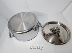 Vtg Ruffoni Opus Prima 6 qt Hammered SS stock Pot Dutch oven Lid Made in Italy