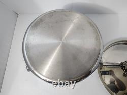 Vtg Ruffoni Opus Prima 6 qt Hammered SS stock Pot Dutch oven Lid Made in Italy