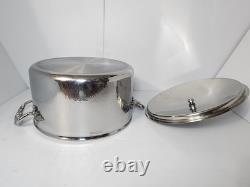 Vtg Ruffoni Opus Prima 6 qt Hammered SS stock Pot Dutch oven Lid Made in Italy