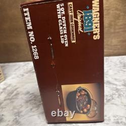 Vtg Wagner Cast Iron 5 Qt Dutch Oven 1268 With Pyrex Glass Lid New In Sealed Box