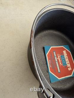 Vtg Wagner Cast Iron 5 Qt Dutch Oven 1268 With Pyrex Glass Lid New In Sealed Box