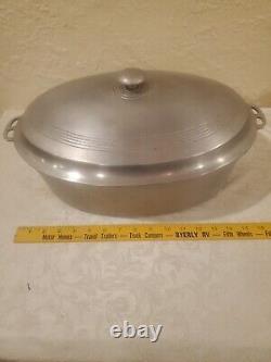 Vtg Wagner Ware Sidney O 13 Qt Turkey Roaster & Lid 4267-P Oval Dutch Oven USA