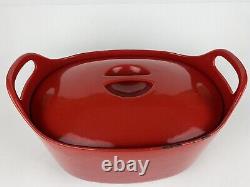 W. Rosenlew Finland Red Cast Iron Dutch Oven & Lid By Timo Sarpaneva Vintage MCM
