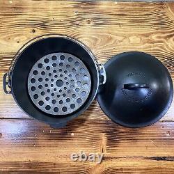 Wagner Cast Iron Drip Drop Baster Roaster Restored Dutch Oven with Lid & Trivet