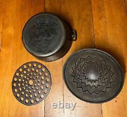 Wagner Ware #1269 Drip Drop Baster #9 cast iron dutch oven with lid and Trivet