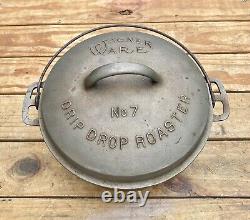Wagner Ware Drip Drop Round Roaster No 7 1267 Dutch Oven Cast Iron Pot Lid