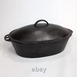 Wagner Ware O No. 4 Cast Iron Oval Roaster Dutch Oven 1920s with Lid RARE 15