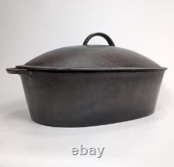 Wagner Ware O No. 4 Cast Iron Oval Roaster Dutch Oven 1920s with Lid RARE 15