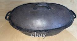 Wagner Ware O No. 4 Cast Iron Oval Roaster With Lid Dutch Oven 1920's Rare 15