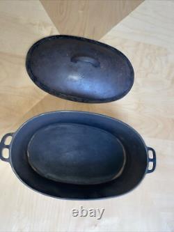 Wagner Ware O No. 4 Cast Iron Oval Roaster With Lid Dutch Oven 1920's Rare 15