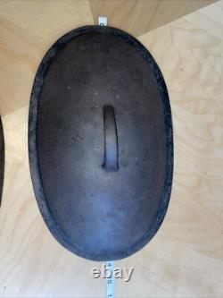 Wagner Ware O No. 4 Cast Iron Oval Roaster With Lid Dutch Oven 1920's Rare 15