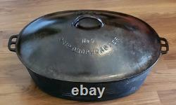 Wagner Ware Sidney #9 Drip Drop Oval Roaster 1289 A withLid Excellent Condition