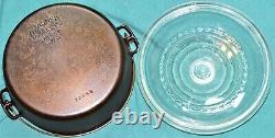 Wagner Ware Sidney O #8 Dutch Oven 1268E with Glass Lid C-8 Stylized Logo