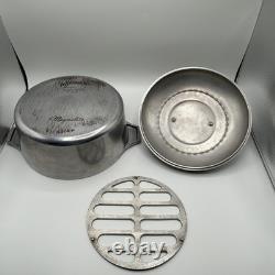 Wagner Ware Sidney O Magnalite Dutch Oven Roaster 4248-P 5 Qt. With Lid & Trivet