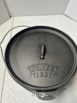 Wenzel 1887 Dutch Oven handle, Lid & Cover Cast Iron 12