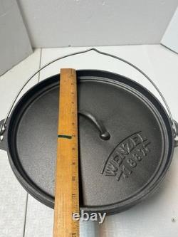 Wenzel 1887 Dutch Oven handle, Lid & Cover Cast Iron 12