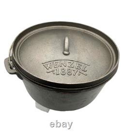 Wenzel Cast Iron 1887 Dutch Oven With Feet Handle, Lid & Cover 12