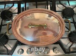 Williams Sonoma Copper Oval Dutch Oven With Lid Made In France