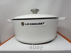 Williams Sonoma Le Creuset Signature Round Dutch Oven 7 1/4 QT Cotton/White