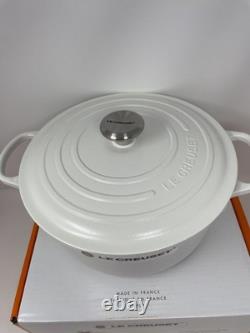 Williams Sonoma Le Creuset Signature Round Dutch Oven 7 1/4 QT Cotton/White
