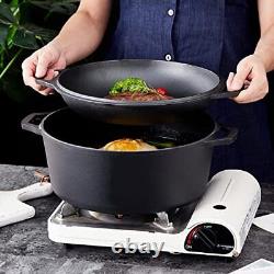 2 en 1 Cocotte double Dutch et couvercle de poêle à dôme, Cocotte de 7 litres + Poêle de 11 pouces.