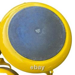 3 casseroles vintage Dansk Kobenstyle en émail jaune, cocotte avec couvercle trépied, tailles M, S et L