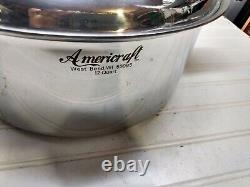 Americraft 12 Qt West Bend Multi-Core Stainless Stockpot Dutch Oven Fry Pan Lid<br/> 
	
 
<br/>  Traduction en français : Marmite à stock en acier inoxydable multicœur de 12 pintes West Bend Americraft avec couvercle pour poêle à frire et four hollandais