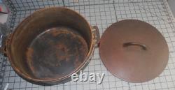 Antique RARE EARLY Wagner Arc Logo #10 Cocotte Néerlandaise avec Couvercle Anneau de Chaleur S'assoit à Plat 1891