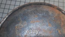 Antique RARE EARLY Wagner Arc Logo #10 Cocotte Néerlandaise avec Couvercle Anneau de Chaleur S'assoit à Plat 1891