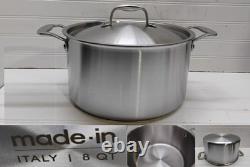 Autocuiseur en acier inoxydable Made In Brand Cookware de 8 qt, faitout Pro Clad avec couvercle, sauteuse et couvercle
 <br/> 

	