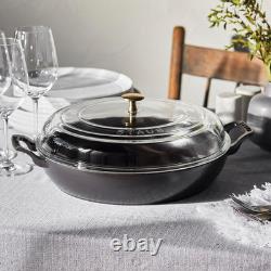 Braise en fonte avec couvercle en verre, faitout, 3,5 litres, pour 3-4 personnes, fabriqué en France