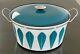 Cathrineholm Norvège Lotus Huge 10 Quart Émail Cocotte Turquoise Sur Blanc